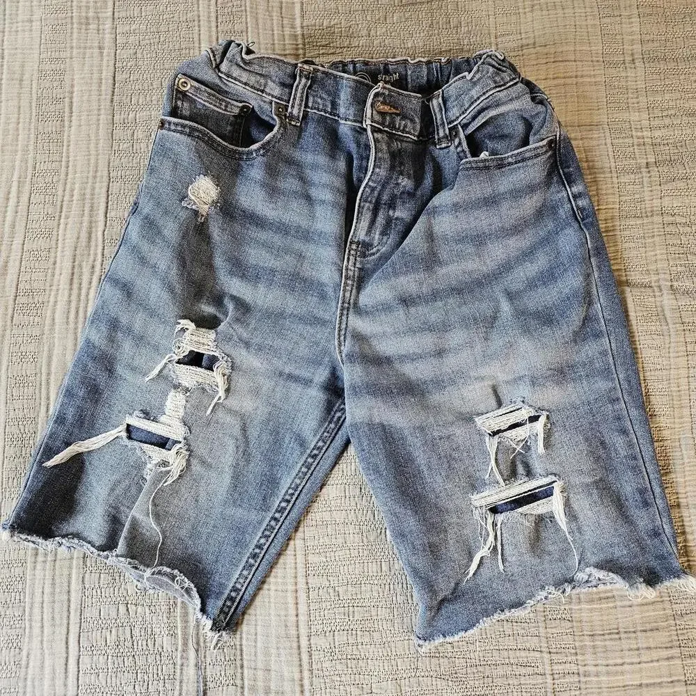 Wonder Nation  Straight Fit Distressed Denim Shorts Size 16